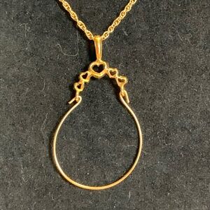 Vintage 1990s Charm Holder Pendant Adorned with Hearts! Necklace Sold Separately